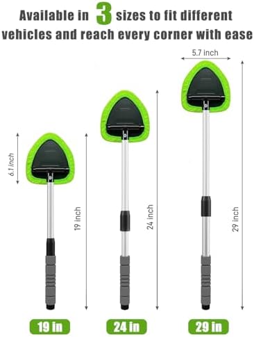 XINDELL Windshield Cleaner Tool – Car Interior Window Cleaning Kit with Extendable Handle & 4 Microfiber Pads, Auto Wiper Inside Windshield Brush for Car & Home Windows - Image 7