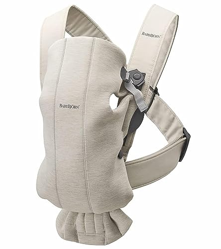 BabyBjörn Baby Carrier Mini, 3D Jersey, Light Beige | Newborn Carrier (7-25 lbs), Ergonomic, Easy-to-Use - Image 2