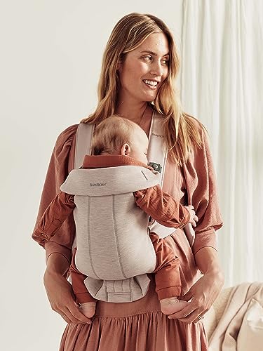 BabyBjörn Baby Carrier Mini, 3D Jersey, Light Beige | Newborn Carrier (7-25 lbs), Ergonomic, Easy-to-Use - Image 4