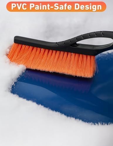 EcoNour 27" Aluminum Ice Scrapers for Car Windshield | Car Window Scraper and Snow Brush with Ergonomic Foam Grip Winter Accessories (Orange) - Image 8