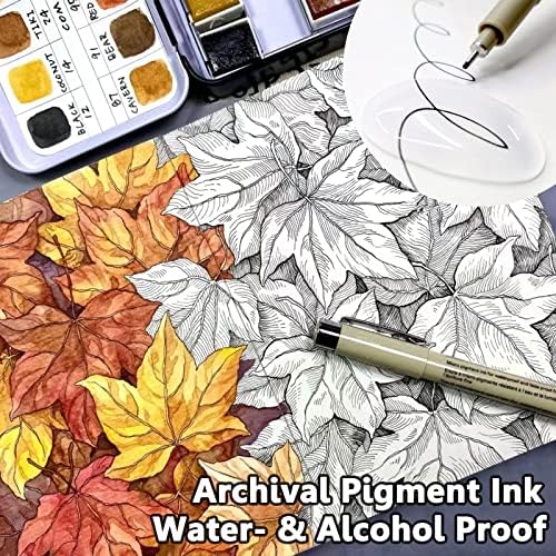 Muchcute Micro Fineliner Drawing Art Pens: 12 Black Fine Line Waterproof Ink Set Artist Supplies Archival Inking Markers Liner Sketch Outline Anime Gifts Manga Sketching Watercolor Zentangle Kit Stuff - Image 6
